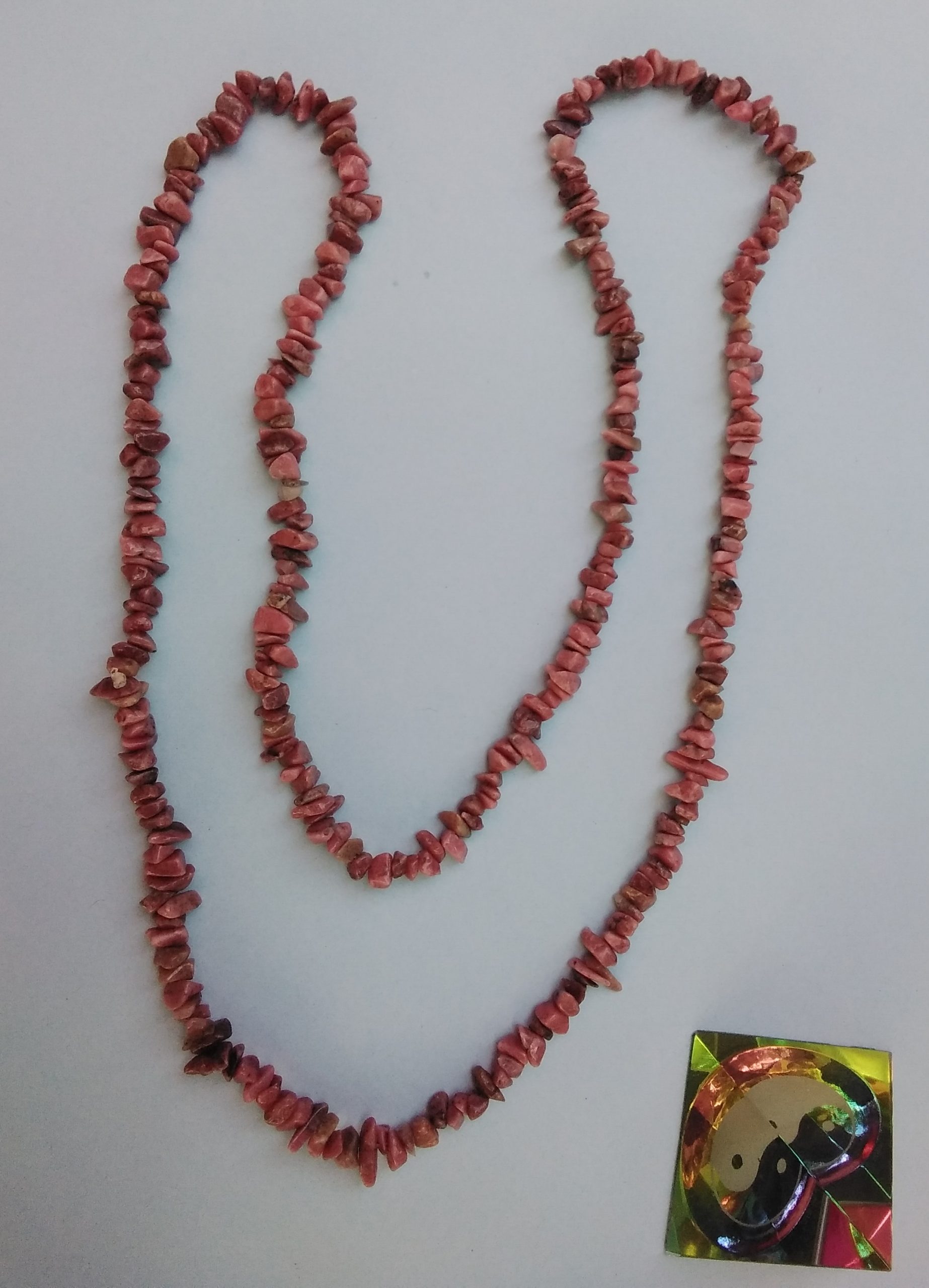 Collier Pendentif Rhodonite Facetée Dorée - Pierre Naturelle - Amour